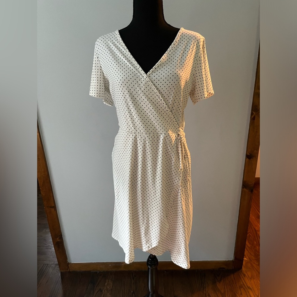 Caution to the wind faux wrap dress